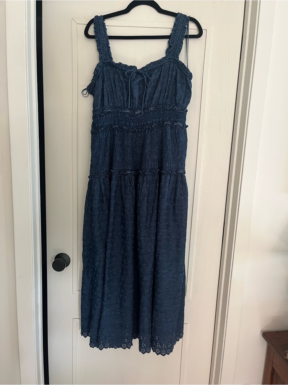 Gap x Doen Blue Smocked Maxi Dress